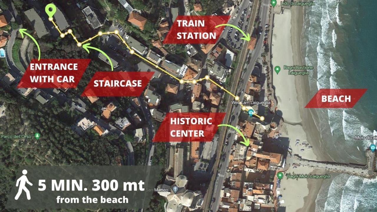 Vista Mare & 300Mt Da Spiaggia Con Freeparking E Ac Laigueglia Exterior foto